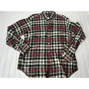 Ralph Lauren Men's Blue Label Classic Fit Plaid Light Flannel Shirt Large 910